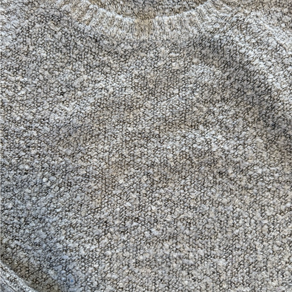 Double Zero Marled Knit Crewneck Sweater M Beige Chunky Cozy Sweater Warm - Picture 6 of 7